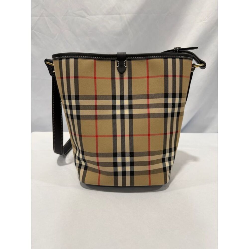 Burberry Ashby Check Bucket Bag 8102171 Beige/Black - Picture 3 of 9